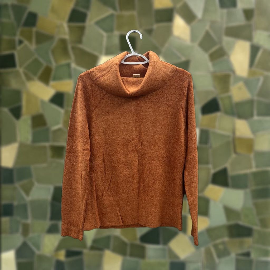Jim Thompson Norm Thompson Womens Sweater XL Orange Long Sleeve Turtleneck Pullover All Seasons Casual 90s Womens Size XL / US 12-14 / IT 48-50 - 1 Thumbnail