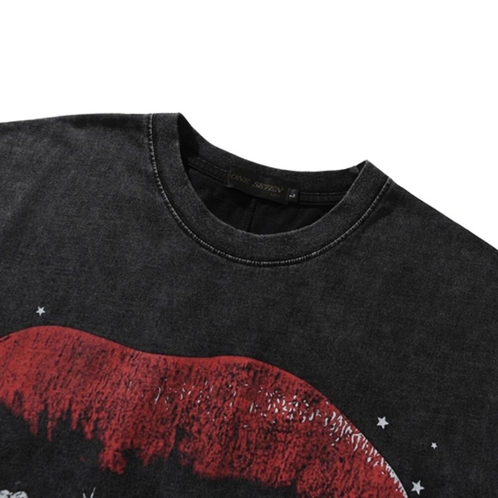 Other Washed Lip Print Pattern Oversized Tops Size US XL / EU 56 / 4 - 3 Thumbnail