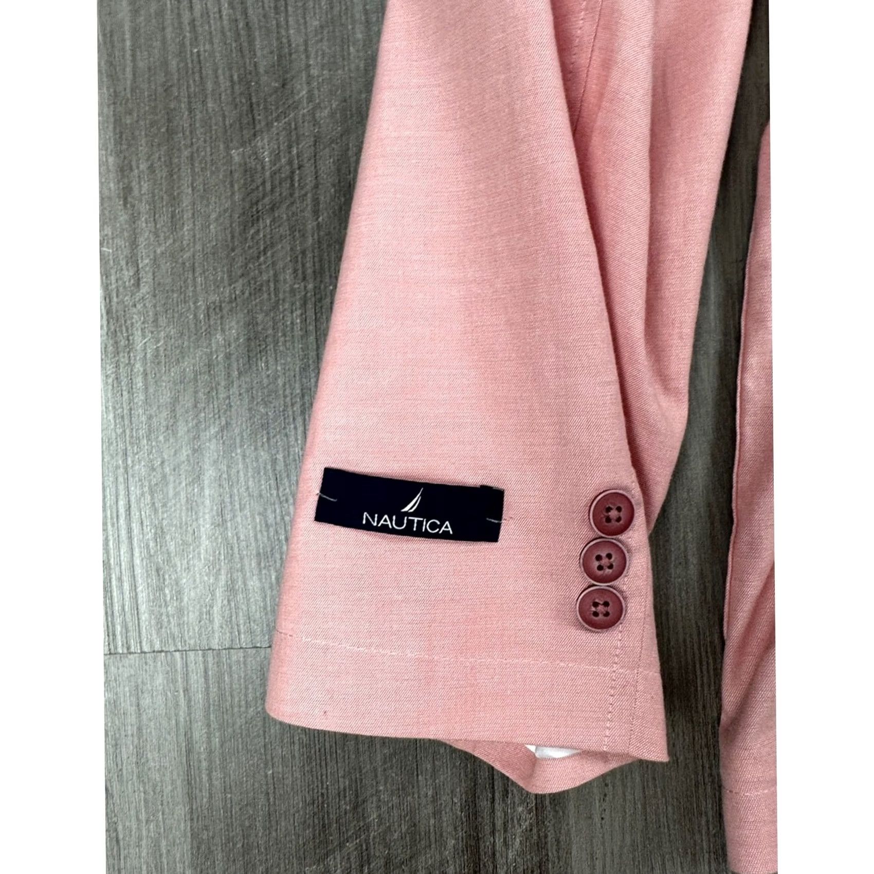 Nautica Nautica Blazer Shirt Patch Pocket Unstructured Travel - Large Mens Pink NWT Dusty Pink 2 Piece Cotton Spandex Size 42R - 3 Thumbnail