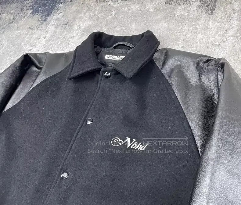 Neighborhood Neighborhood Leather and Wool Patchwork Baseball Jacket Size US L / EU 52-54 / 3 - 2 Thumbnail