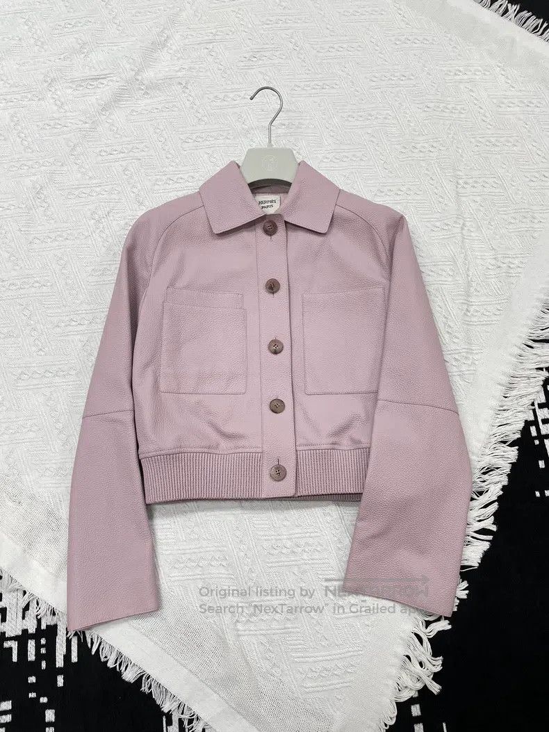 Hermes Hermes Pink Purple Deerskin Jacket Size XXS / US 00 / IT 34 - 1 Thumbnail