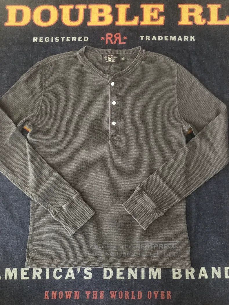 RRL Ralph Lauren RRL Ralph Lauren Black washed long sleeved Henry T-shirt Size US 32 / EU 48 - 2 Thumbnail