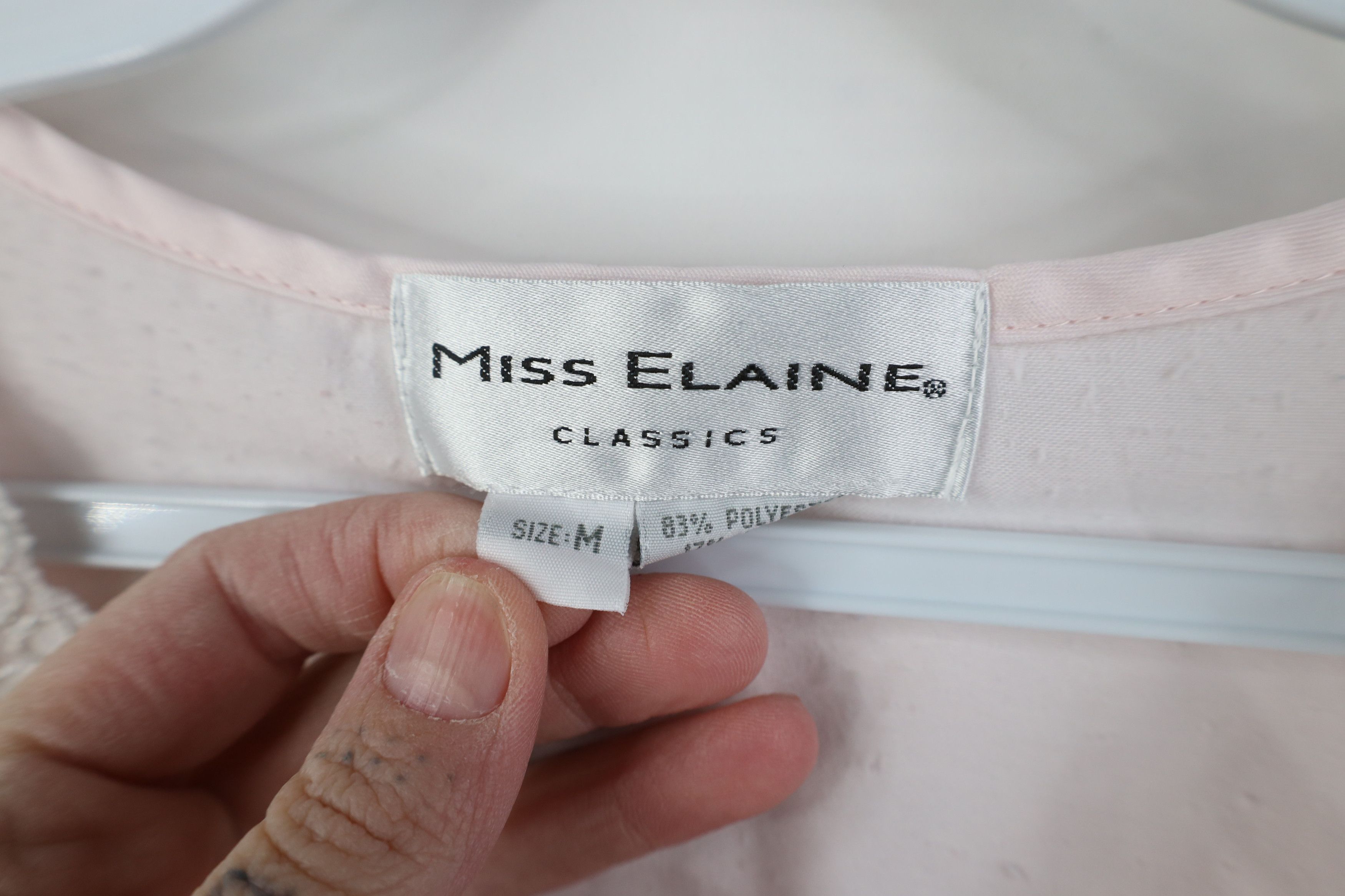 Vintage Vintage 90s Miss Elaine Flower Lace Night Gown Sleep Shirt Size M / US 6-8 / IT 42-44 - 8 Thumbnail