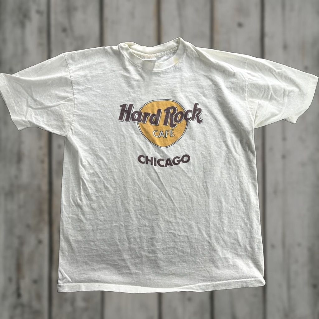 Hard Rock Cafe VINTAGE Hard Rock Cafe T-Shirt Mens XL White Chicago 90s Rock Music Band Tee US Size US XL / EU 56 / 4 - 1 Thumbnail