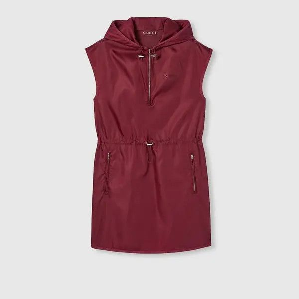 Gucci o1loc1c0226 835779 Fine Nylon Dress With Logo in Burgundy Size M / US 6-8 / IT 42-44 - 1 Thumbnail