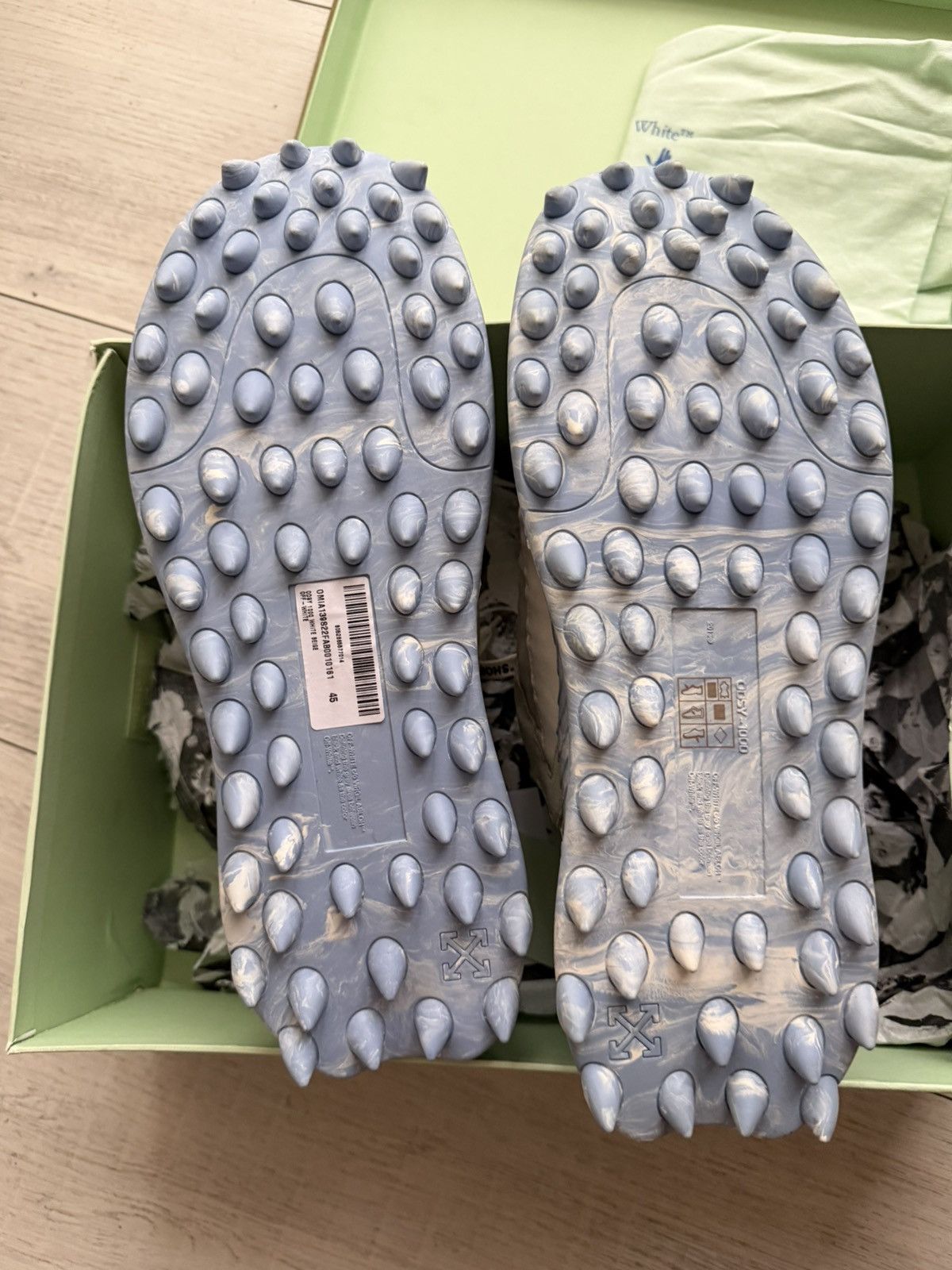 Off-White Off White Odsy 1000 White Blue Size US 12 / EU 45 - 7 Thumbnail