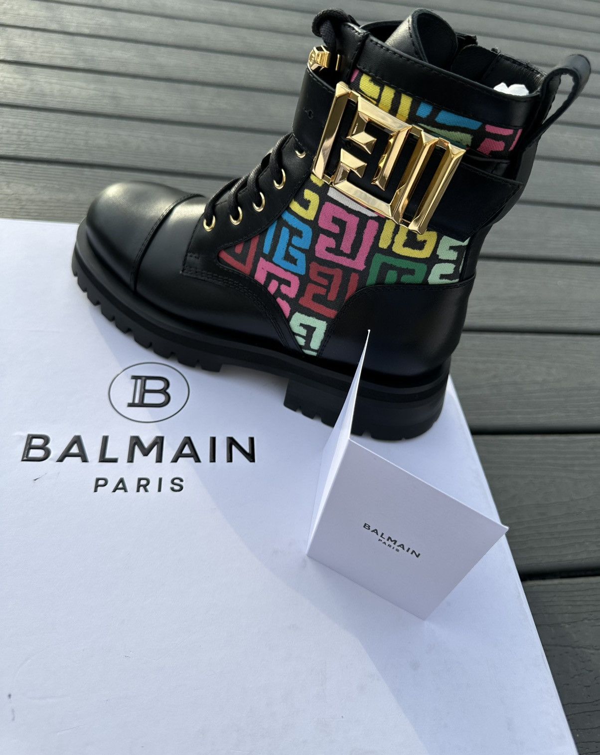 Balmain Balmain Paris Ranger Ankle Boot Charlie Army Womens (Size 9) Size US 9 / IT 39 - 4 Thumbnail
