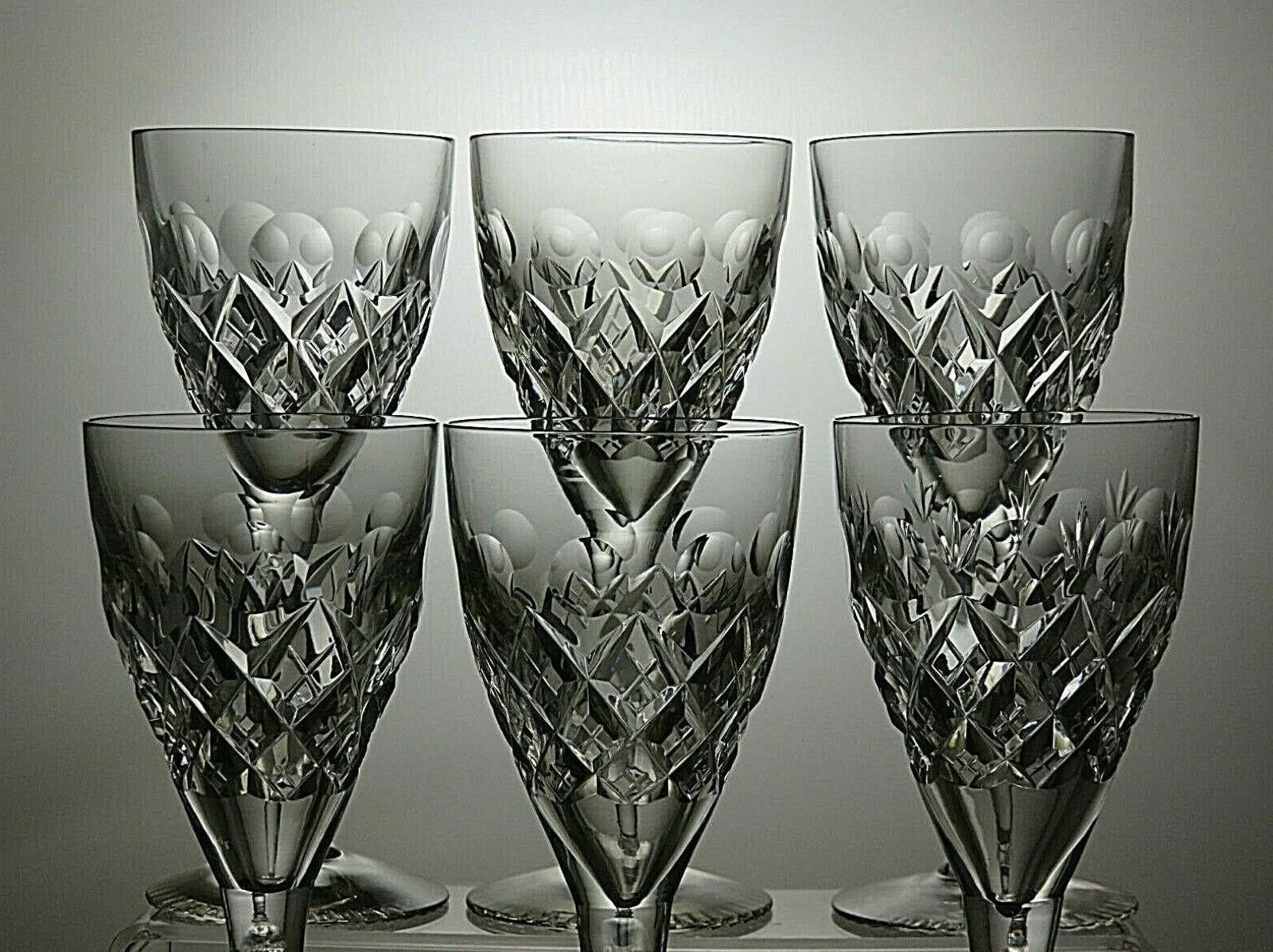 The Unbranded Brand Lead Crystal Cut Glass Set of 6 Wine Glasses 6 3/4" Size ONE SIZE - 4 Thumbnail