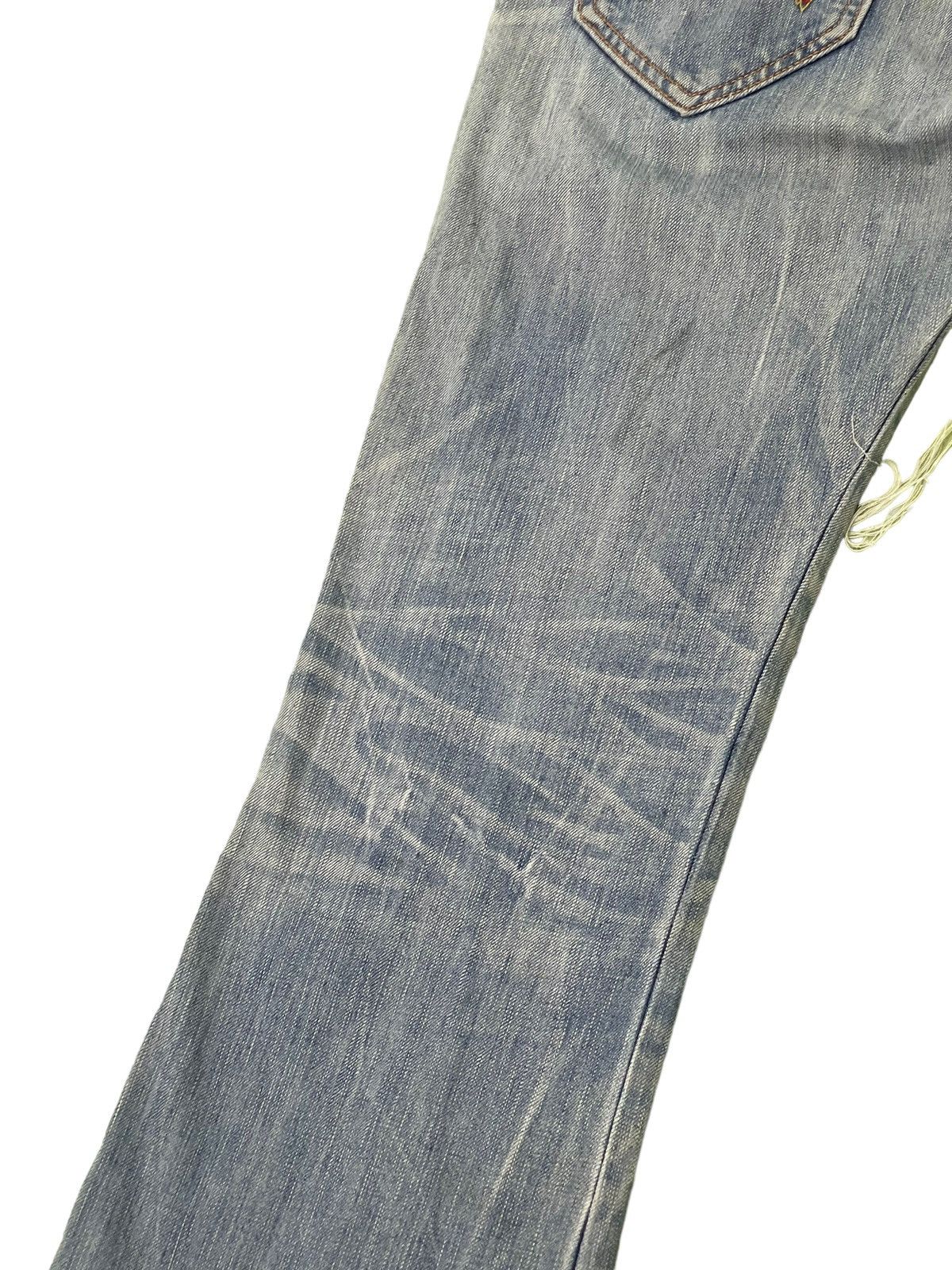 Japanese Brand Flare Jeans Edwin Japan Distress Faded Boot Cut 7🟦5 Size US 35 - 18 Thumbnail