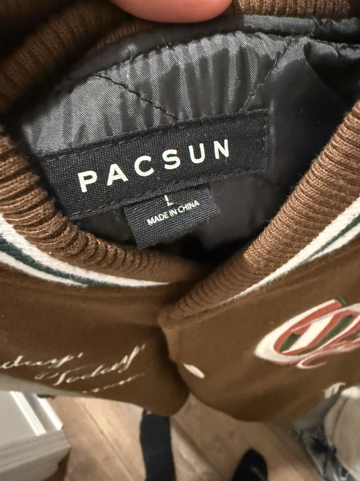 Pacsun Brown Pacsun Varsity Jacket Size US L / EU 52-54 / 3 - 3 Thumbnail