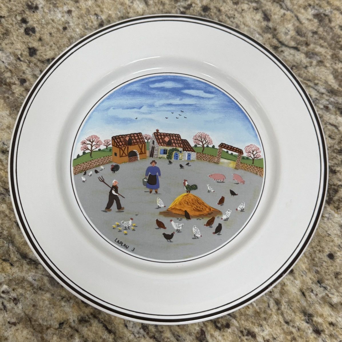 Vintage Villeroy & Boch Country Yard Laplau 3 Design Naïf 8.5” Plate Size ONE SIZE - 1 Thumbnail