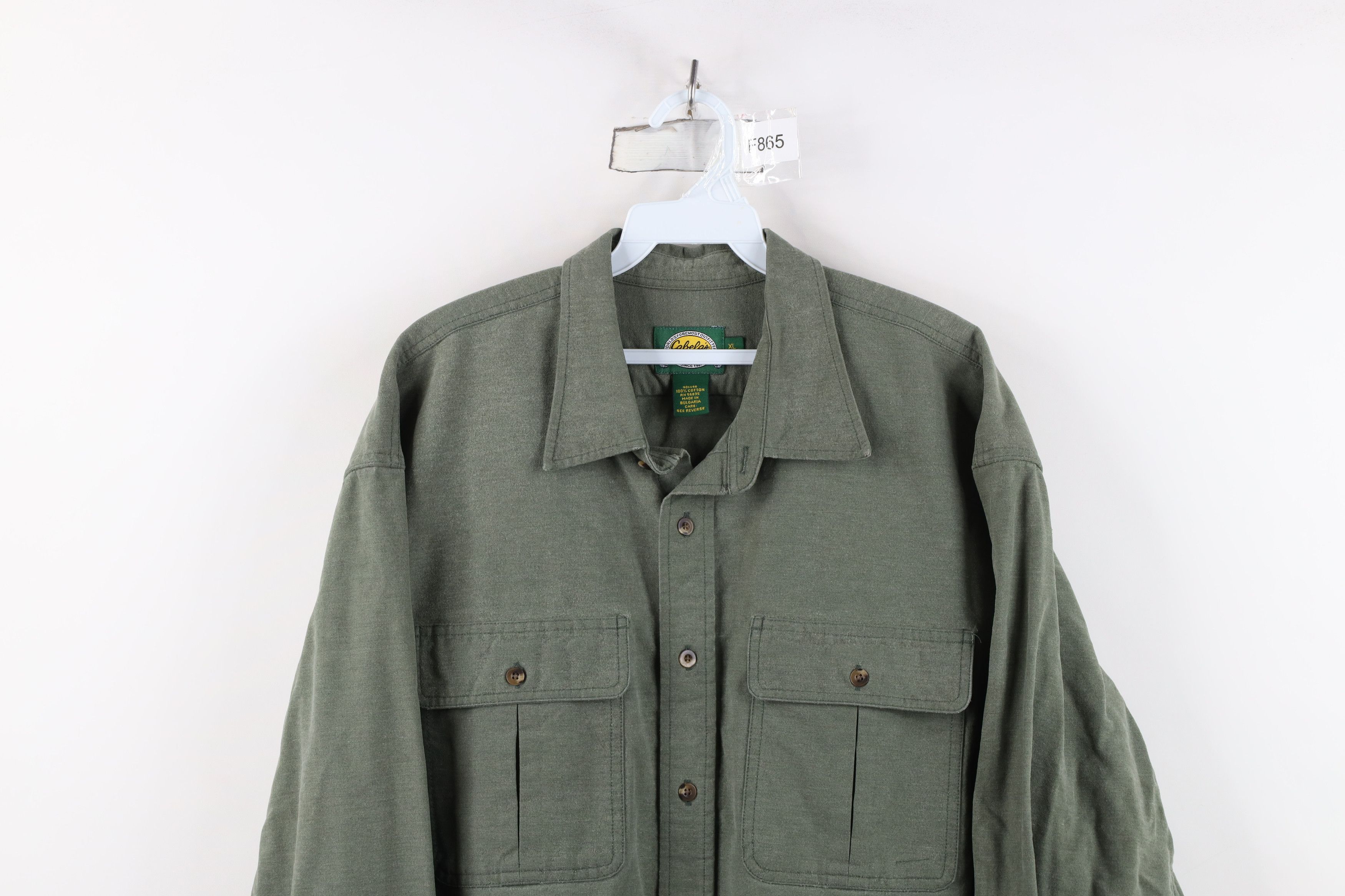 Cabelas Vintage 90s Cabelas Cloth Collared Button Shirt Green Size US XL / EU 56 / 4 - 2 Thumbnail