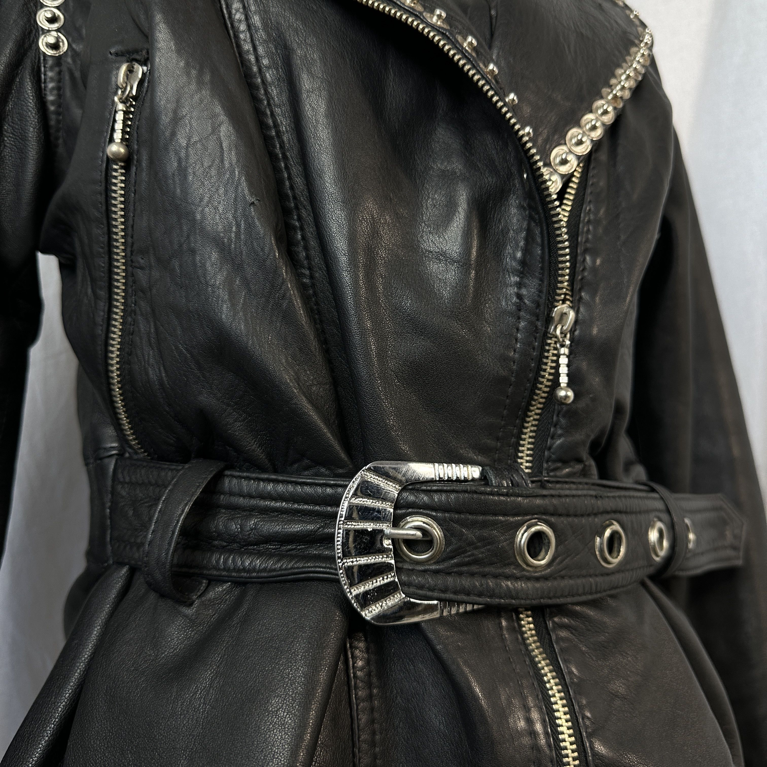 Vintage Vintage Moto Grunge Y2K Biker Studded Leather Jacket Size S / US 4 / IT 40 - 6 Thumbnail