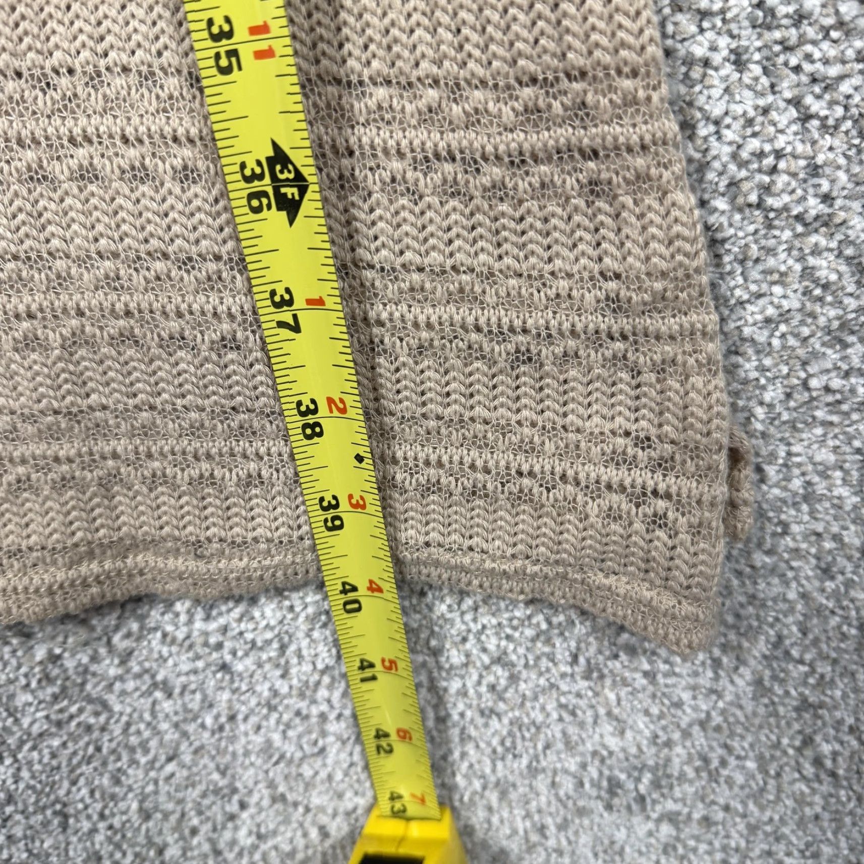 Vintage VINTAGE Wet-seal Dress Knit Sleeve Long L Beige 90s Grunge Indie Sleaze Side Slit Knee Length Bodycon Sweater Open Knit Casual Womens Size L / US 10 / IT 46 - 4 Thumbnail