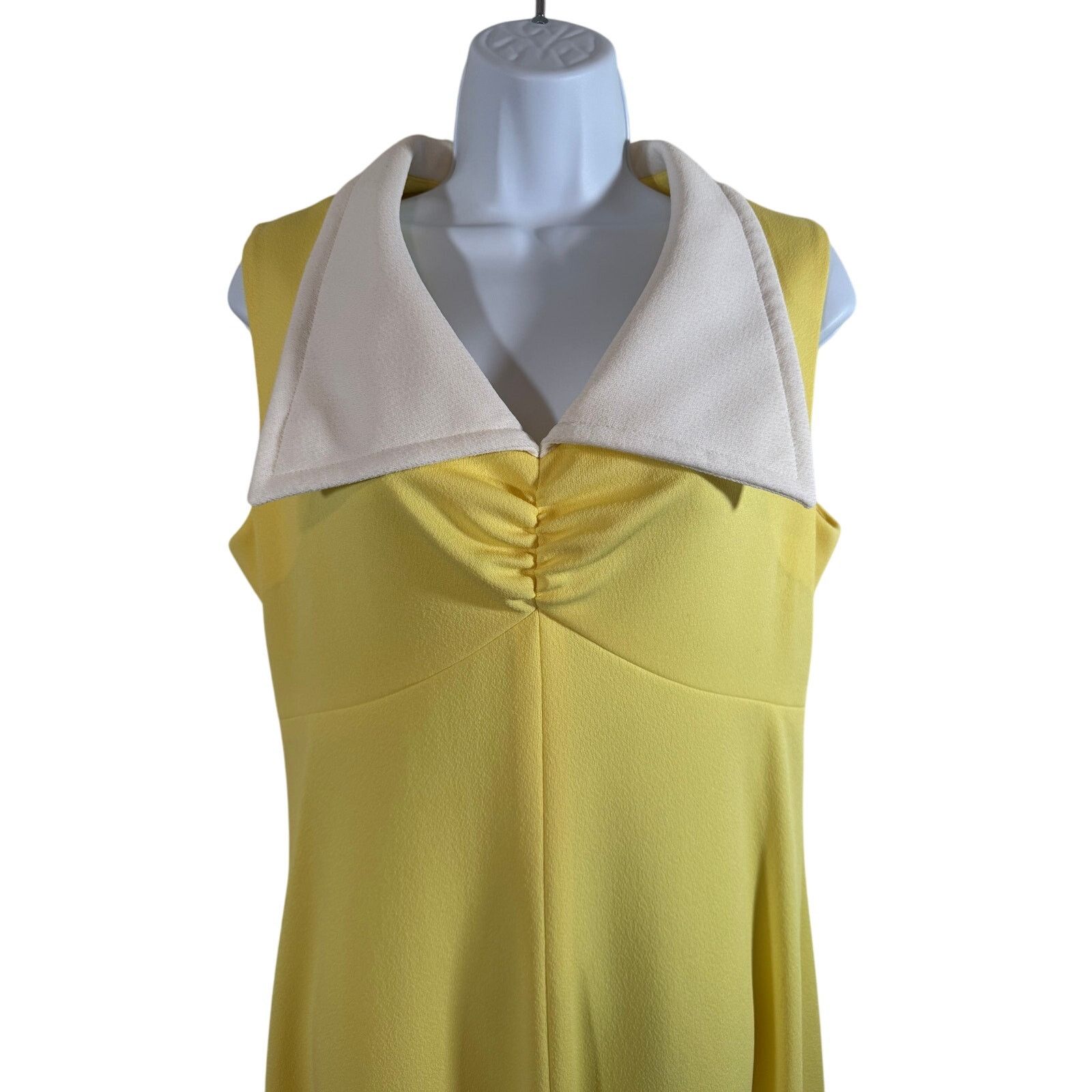 Vintage Vintage 1970's Collared Yellow Maxi Dress NO TAG Handmade Size ONE SIZE - 4 Thumbnail