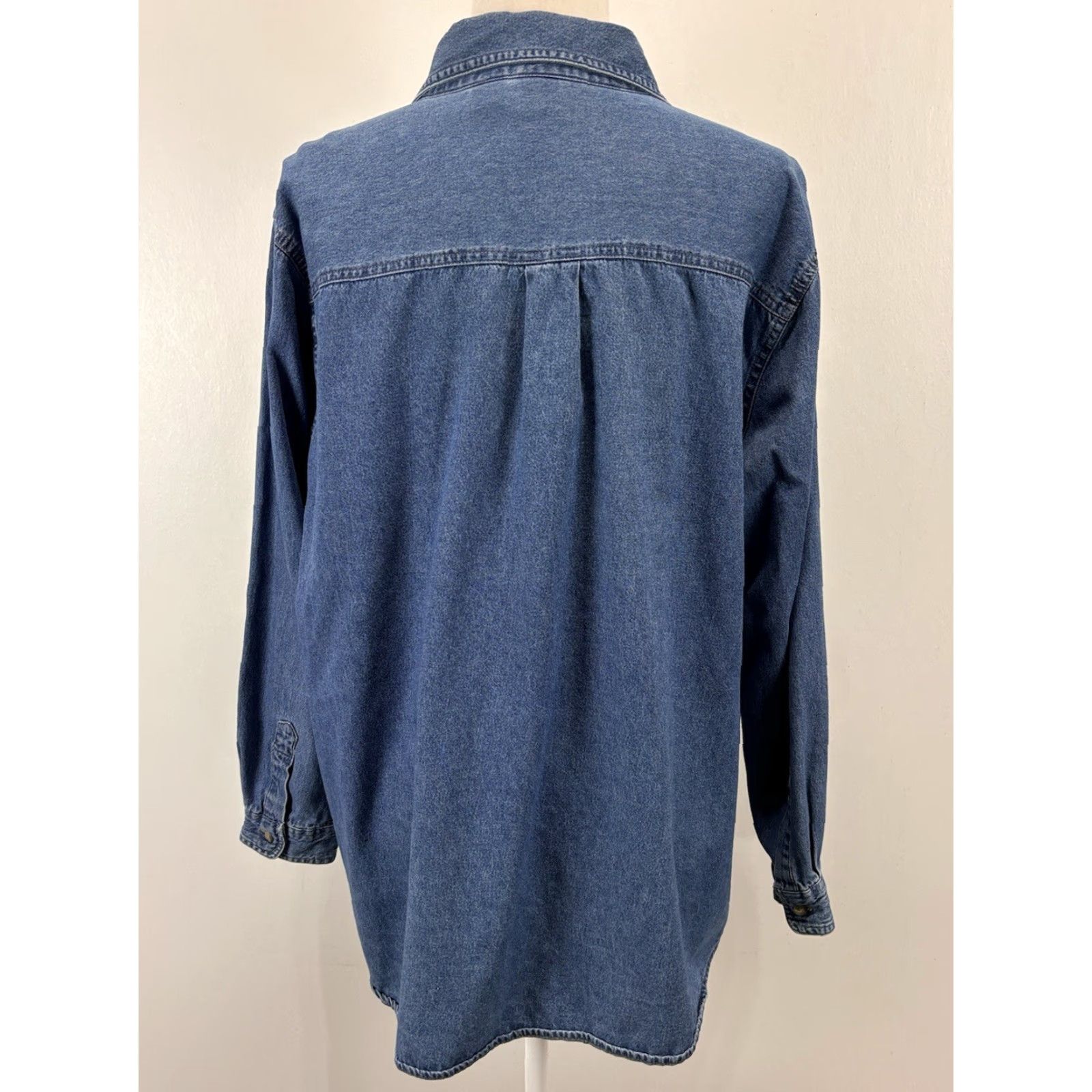 Disney VINTAGE Disney Pooh Denim Button-Up Shirt Women Plus Size 18W 20W Long Sleeve Cotton 90s Embroidered Casual Size XXL / US 16-18 / IT 52-54 - 3 Thumbnail