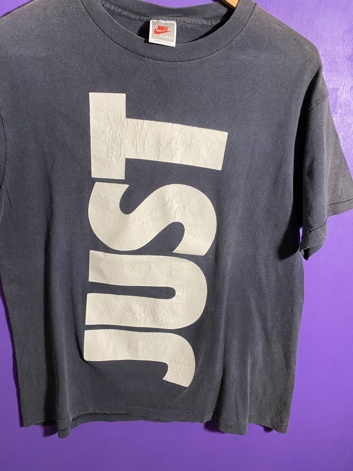 Nike × Vintage Vintage 90s Nike Just do it faded spellout tee Size US M / EU 48-50 / 2 - 3 Thumbnail