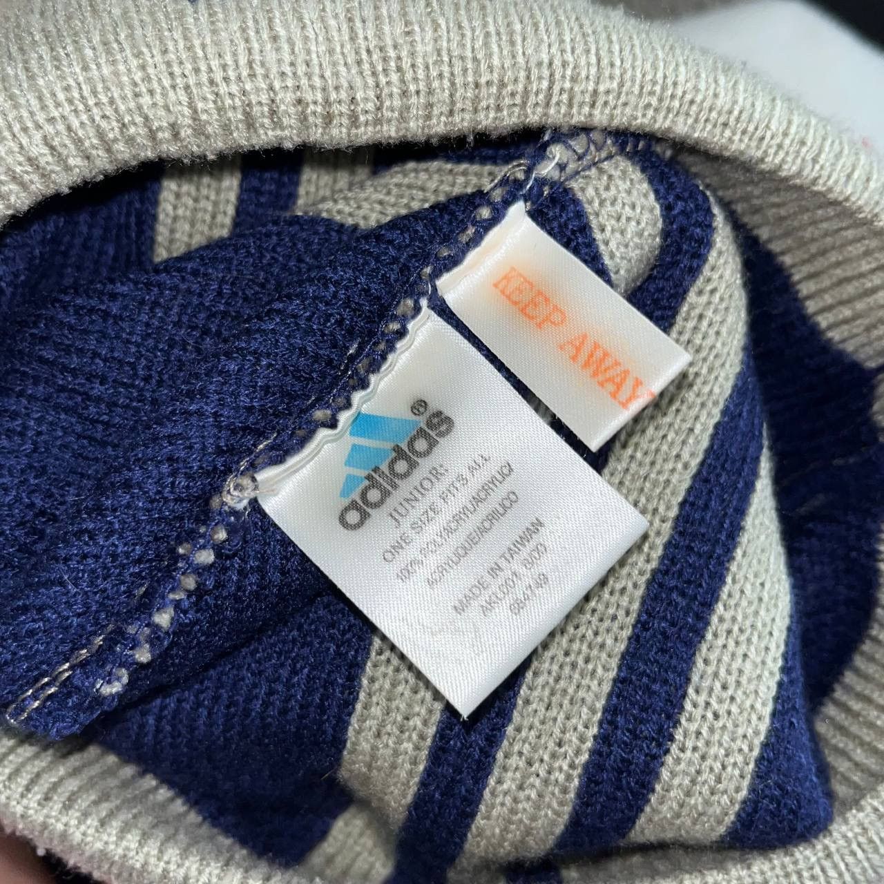 Adidas × Vintage Adidas Vintage Three Stripes Beanie Hat Size ONE SIZE - 3 Thumbnail
