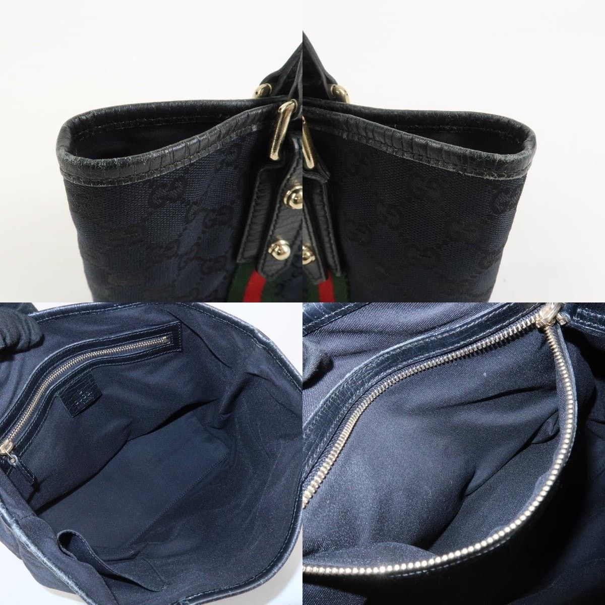 Gucci Gucci Sherry GG Canvas Tote Black Size ONE SIZE - 7 Thumbnail