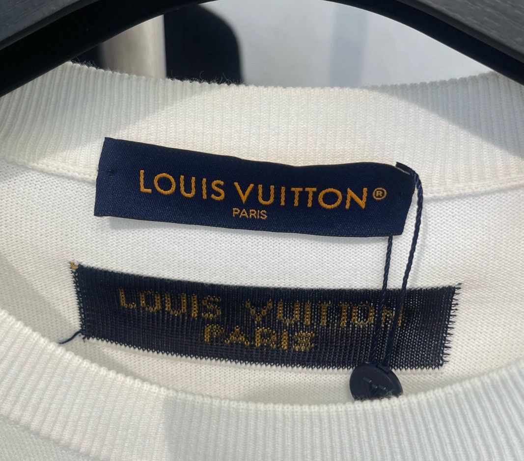 Louis Vuitton Louis Vuitton White comic print intarsia crew neck short s Size US M / EU 48-50 / 2 - 4 Thumbnail