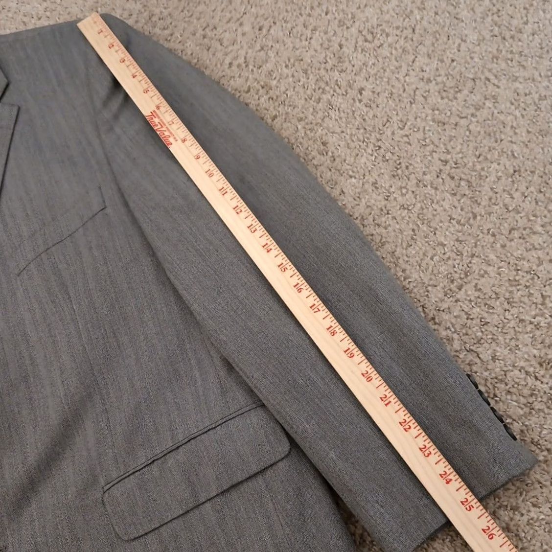Haggar Haggar Blazer Mens 48 Gray Herringbone Polyester Blend Two Button Single Vent Jacket Coat Notch Lapel Men Regular 2 Piece Vintage No Size 48R - 3 Thumbnail