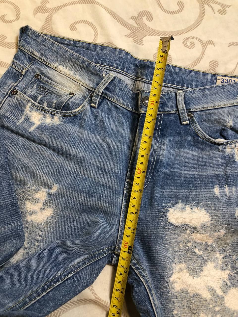 G-Star G-Star RAW 3301 Distressed Wash Heavy Fade & Paint Archive Size US 32 / EU 48 - 15 Thumbnail