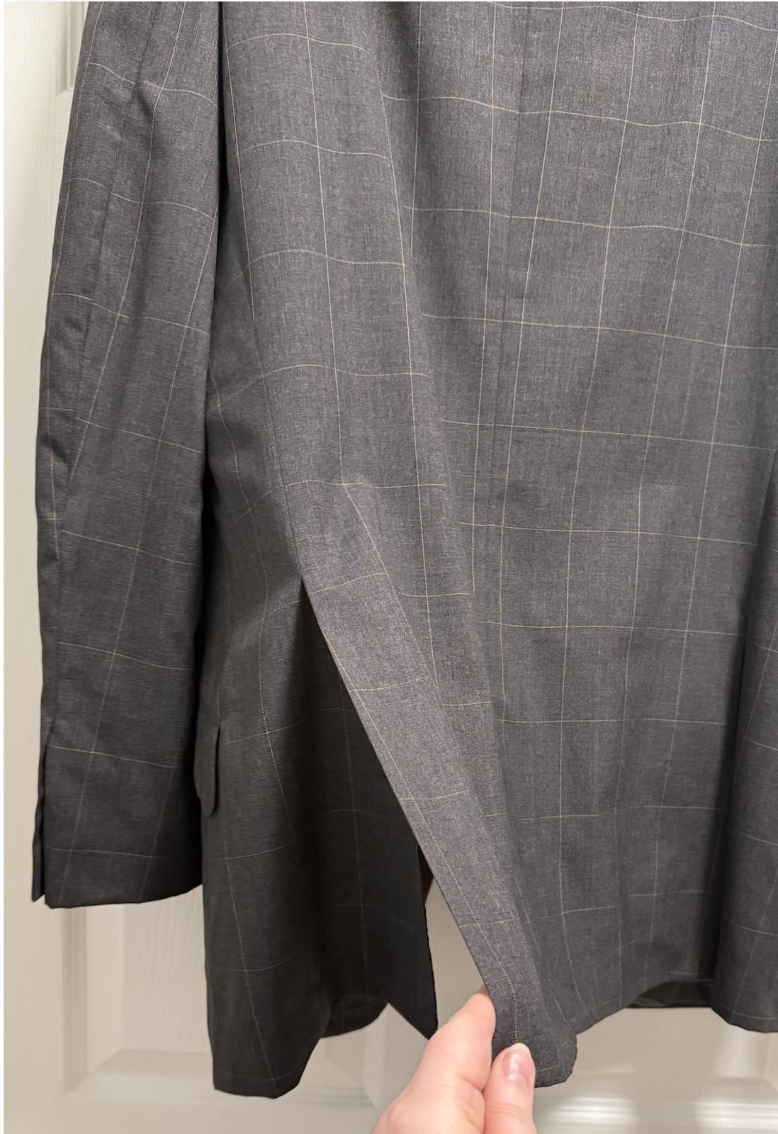 Designer Vintage Gianni Versace Couture Grey Wool Blazer Made in Ital Size 40R - 6 Thumbnail