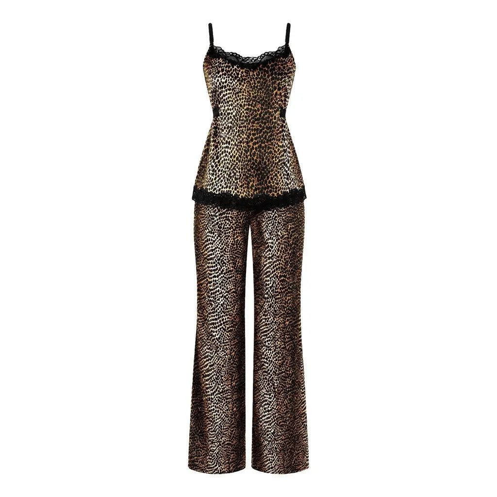 Dolce & Gabbana Leopard Print Lounge Set Top Pants Size EU L