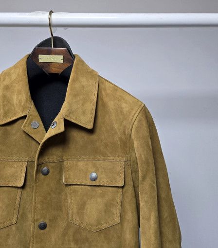 Tom Ford o1sm1stk0824 Buttery Suede Western Trucker Jacket in Brown Size US M / EU 48-50 / 2 - 2 Thumbnail