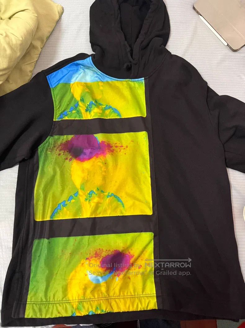 Dries Van Noten Dries Van Noten Black Patchwork Printed Hoodie Size US M / EU 48-50 / 2 - 2 Thumbnail