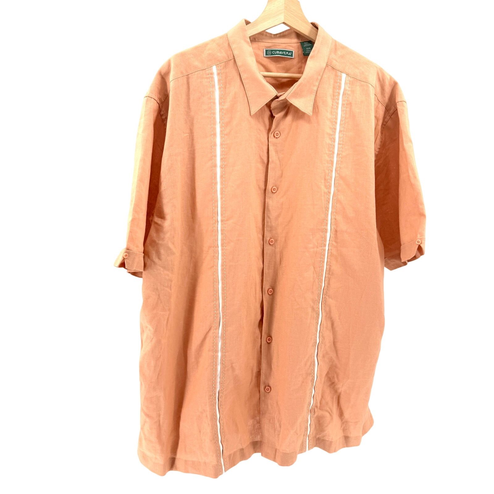 Cubavera Adobe Tan White Trim Bowling Guayabera Short Sleeve Shirt Size US XXL / EU 58 / 5 - 1 Thumbnail