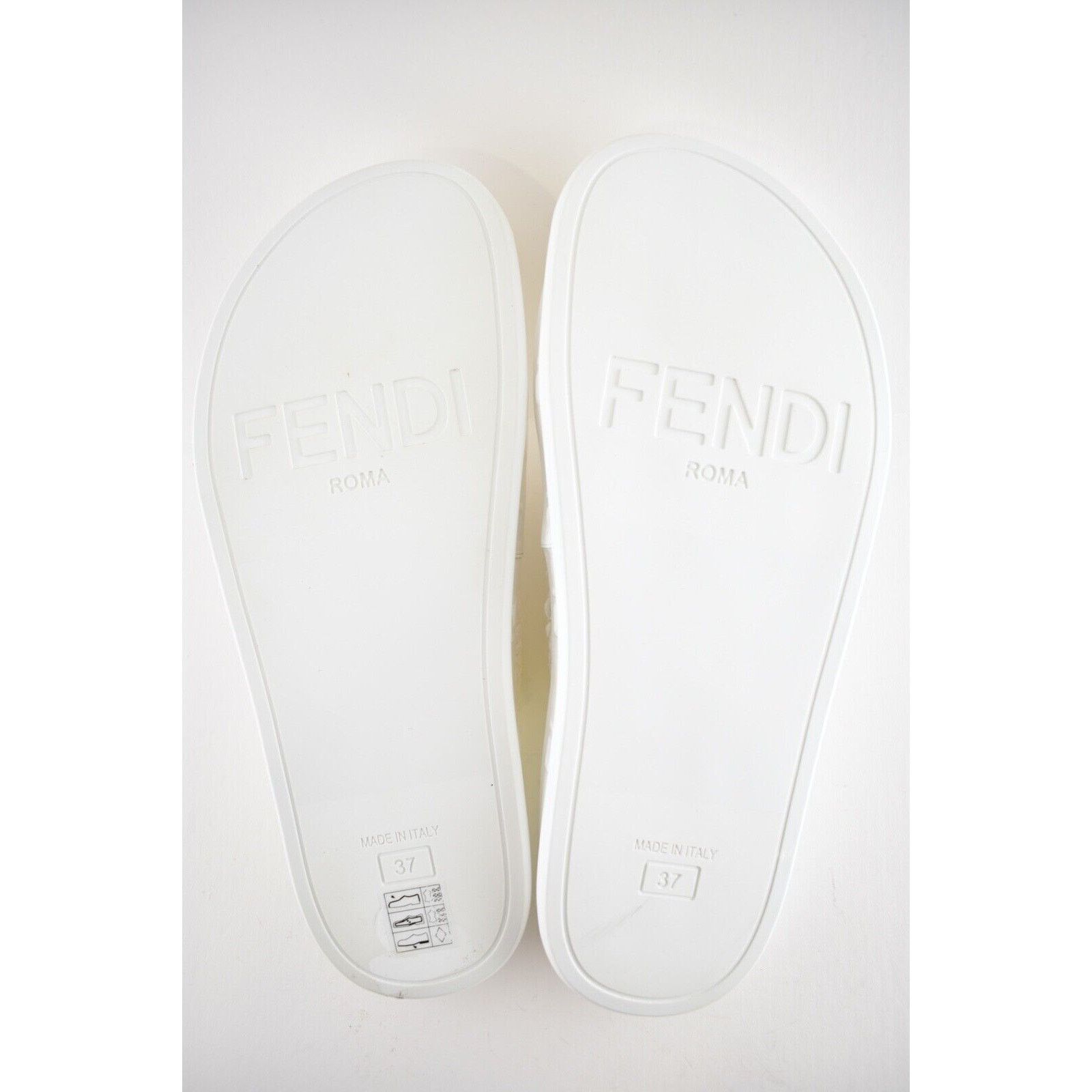Fendi Fendi White Criss Cross Woven Logo Mule Slide Slip On Flat Size US 7 / IT 37 - 12 Thumbnail