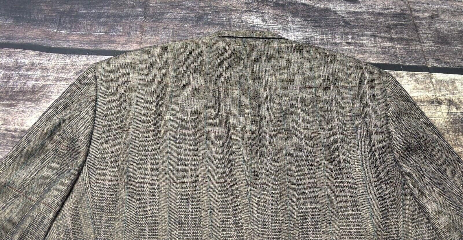Other Moda Prima 100% Silk Blazer Jacket Men's 42R Plaid Twill Size 42R - 8 Thumbnail