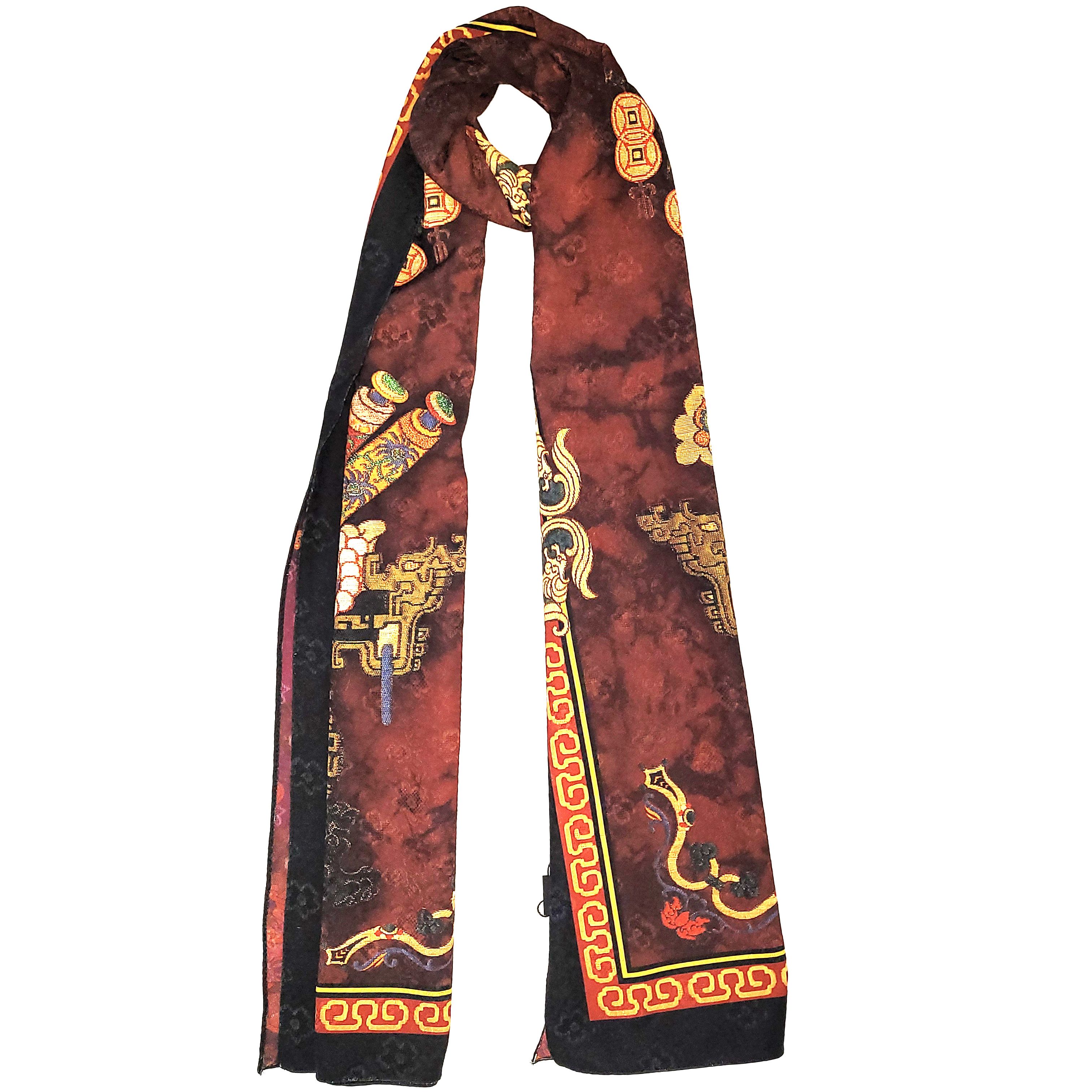 Other Double-Sided Silk Scarf 27"x70" Long Rectangle 3325 Size ONE SIZE - 3 Thumbnail
