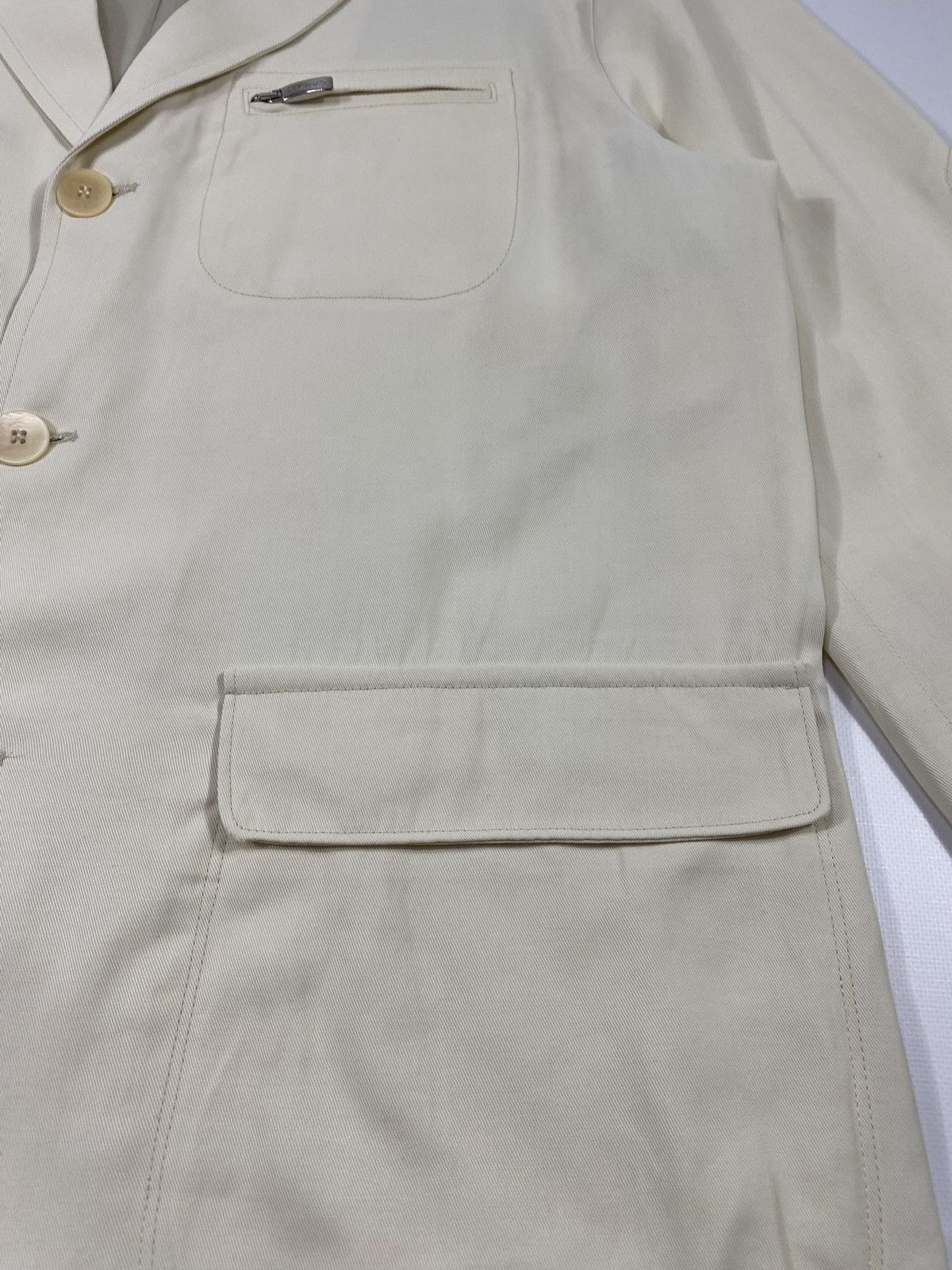 Canali 🔥LASTDROP🔥 Canali Milk Nylon Zip Pocket Blazer Nylon Jacket Size US XL / EU 56 / 4 - 4 Thumbnail