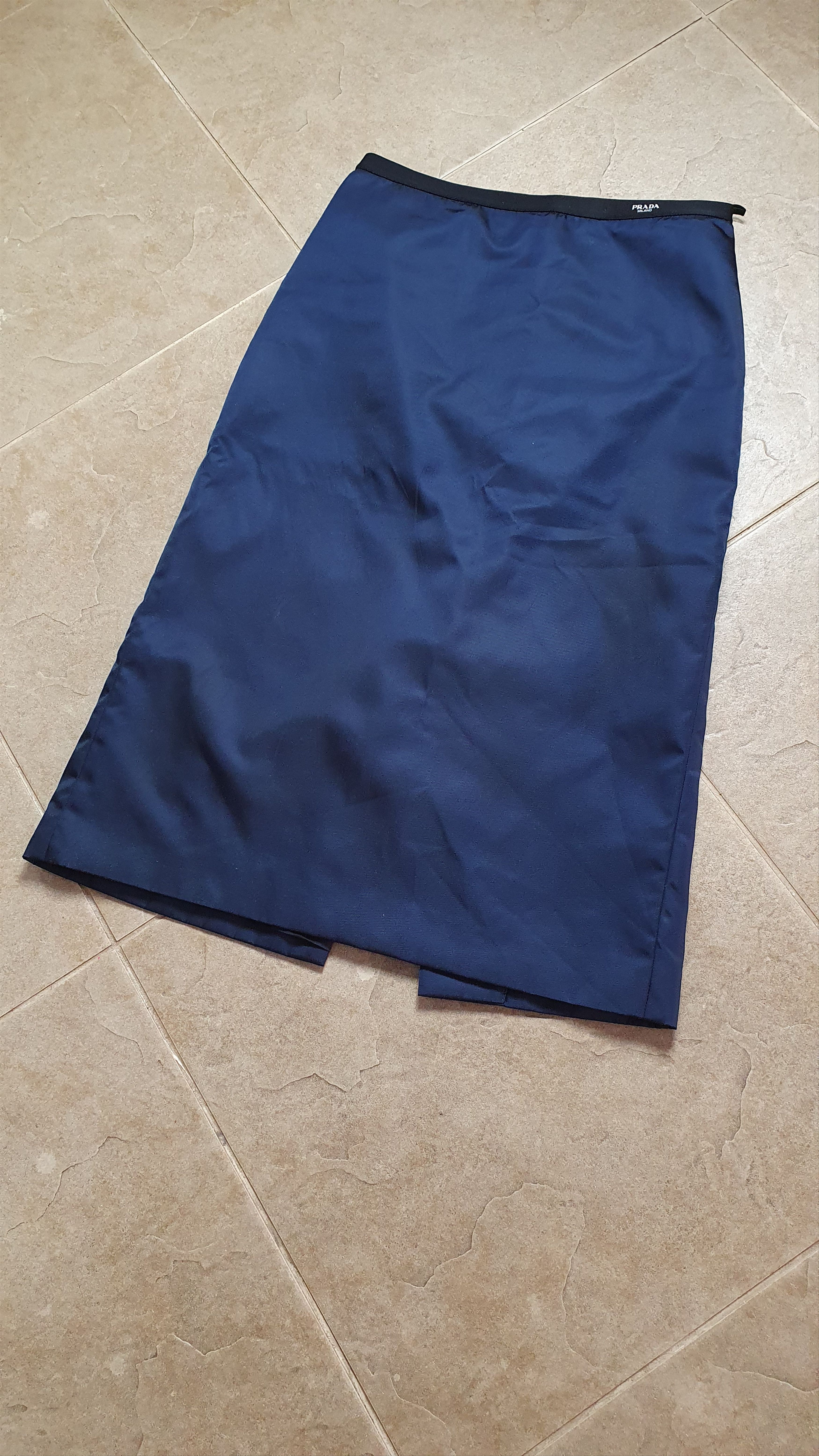 Prada Vintage women's re-nylon skirt PRADA blue skirt size 38 Size 38" / US 16 / IT 52 - 15 Thumbnail