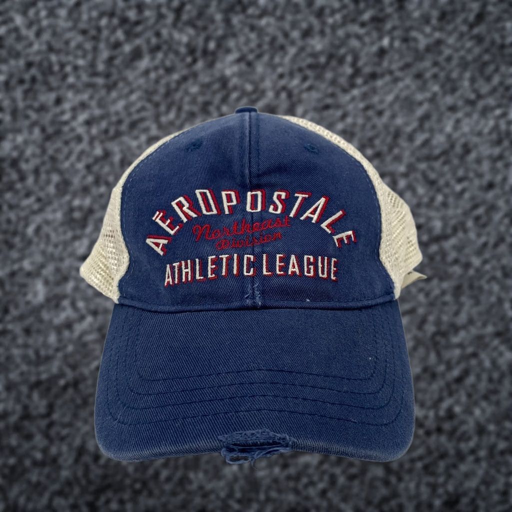 Aeropostale AeroPostale Northeast Division Athletic League Trucker Hat Blue White OS NWT Mens Size ONE SIZE - 1 Thumbnail