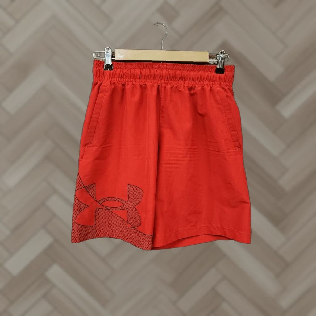Under Armour Under Armour Mens Athletics Shorts Loose Fit Heatgear Elastic Waist Red Small Size US 33 - 1 Thumbnail