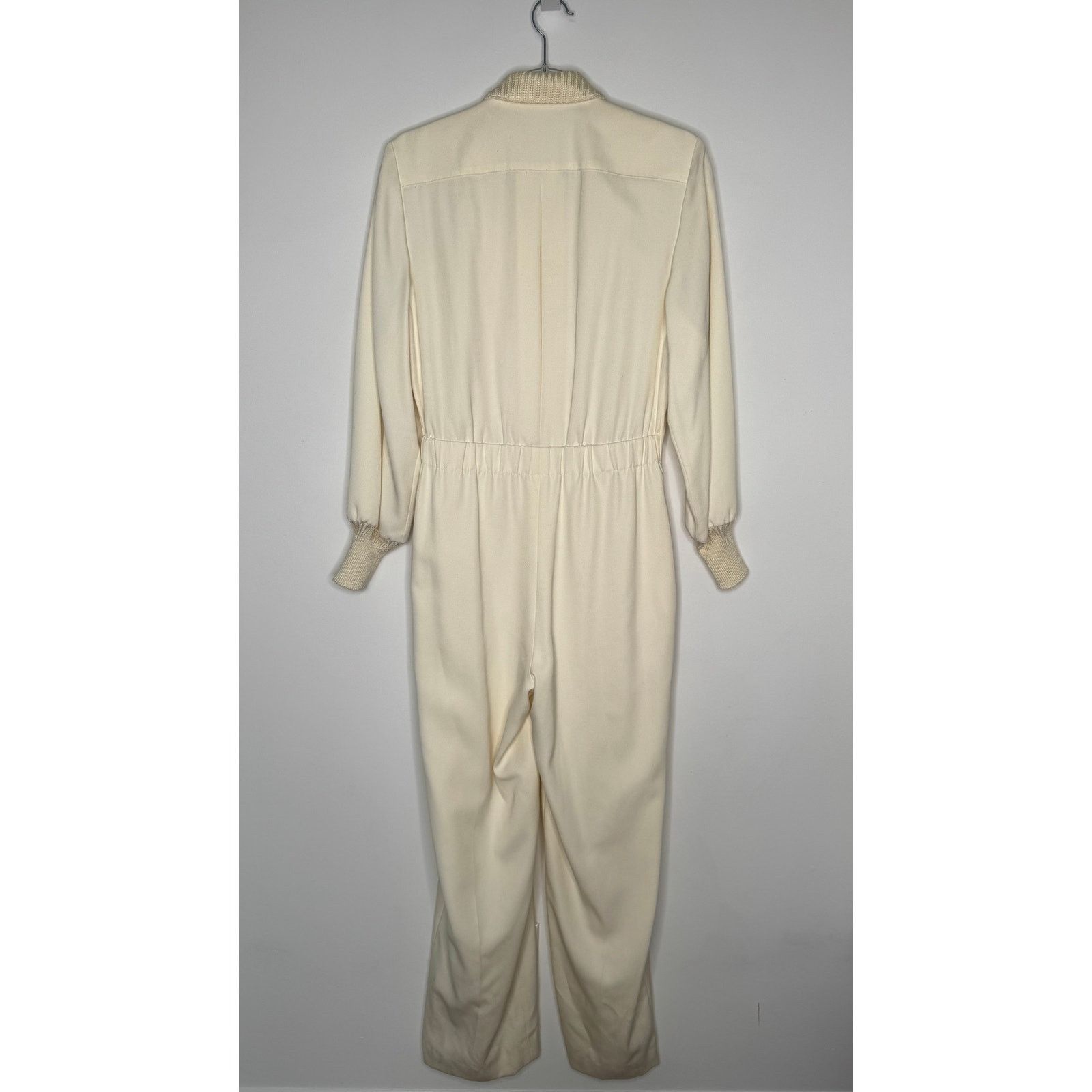 Vintage 1980s Ivory Crest Tuxedo Jumpsuit Gold Button Power Suit S Size 28" / US 6 / IT 42 - 15 Thumbnail