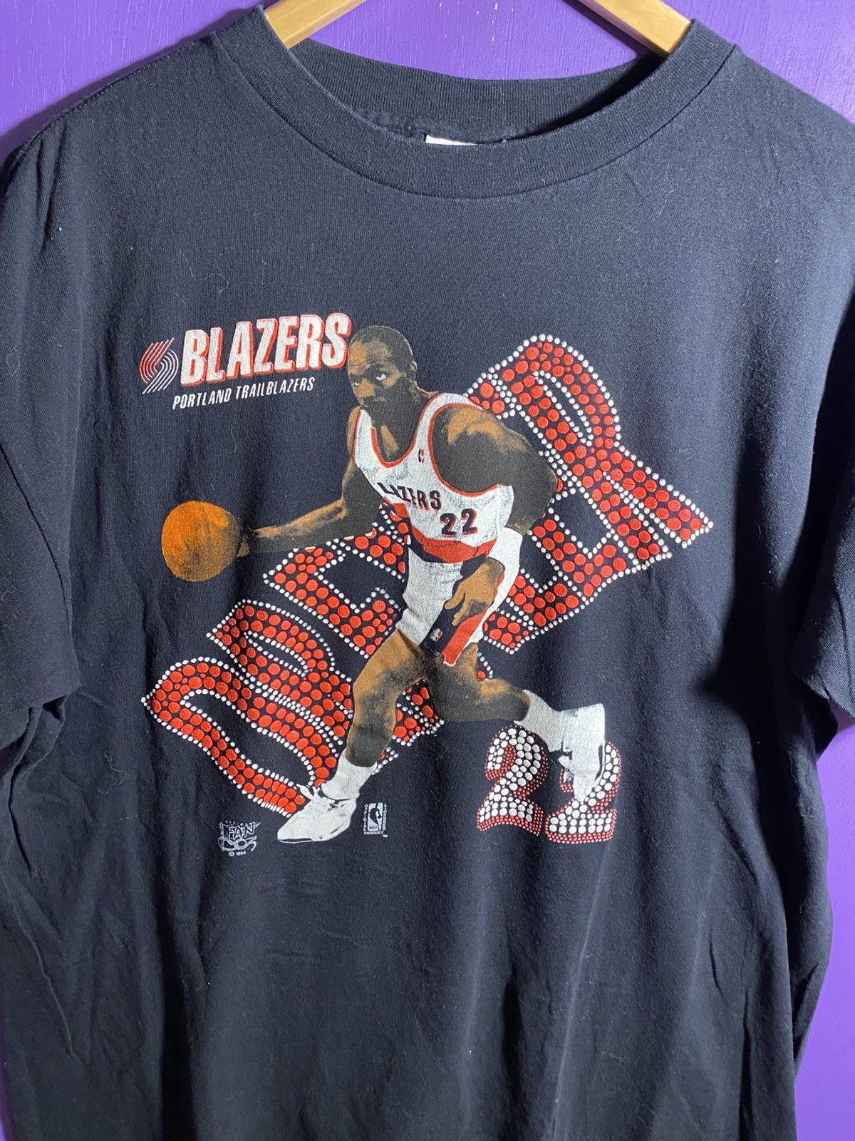 NBA Vintage 1990 NBA Trailblazers Clyde drexler player tee Size US XL / EU 56 / 4 - 3 Thumbnail