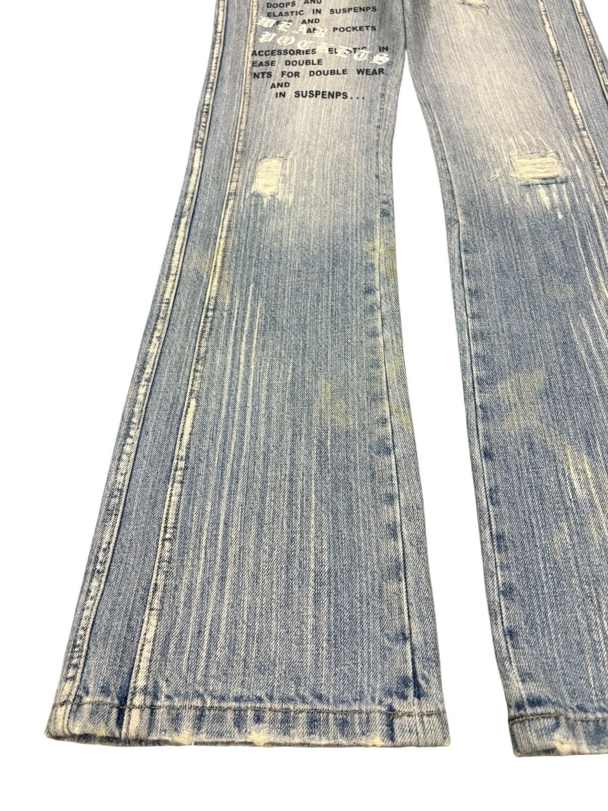 Seditionaries Vintage Japanese Brand Faded Wash Printed Flare Jeans Size US 29 - 6 Thumbnail