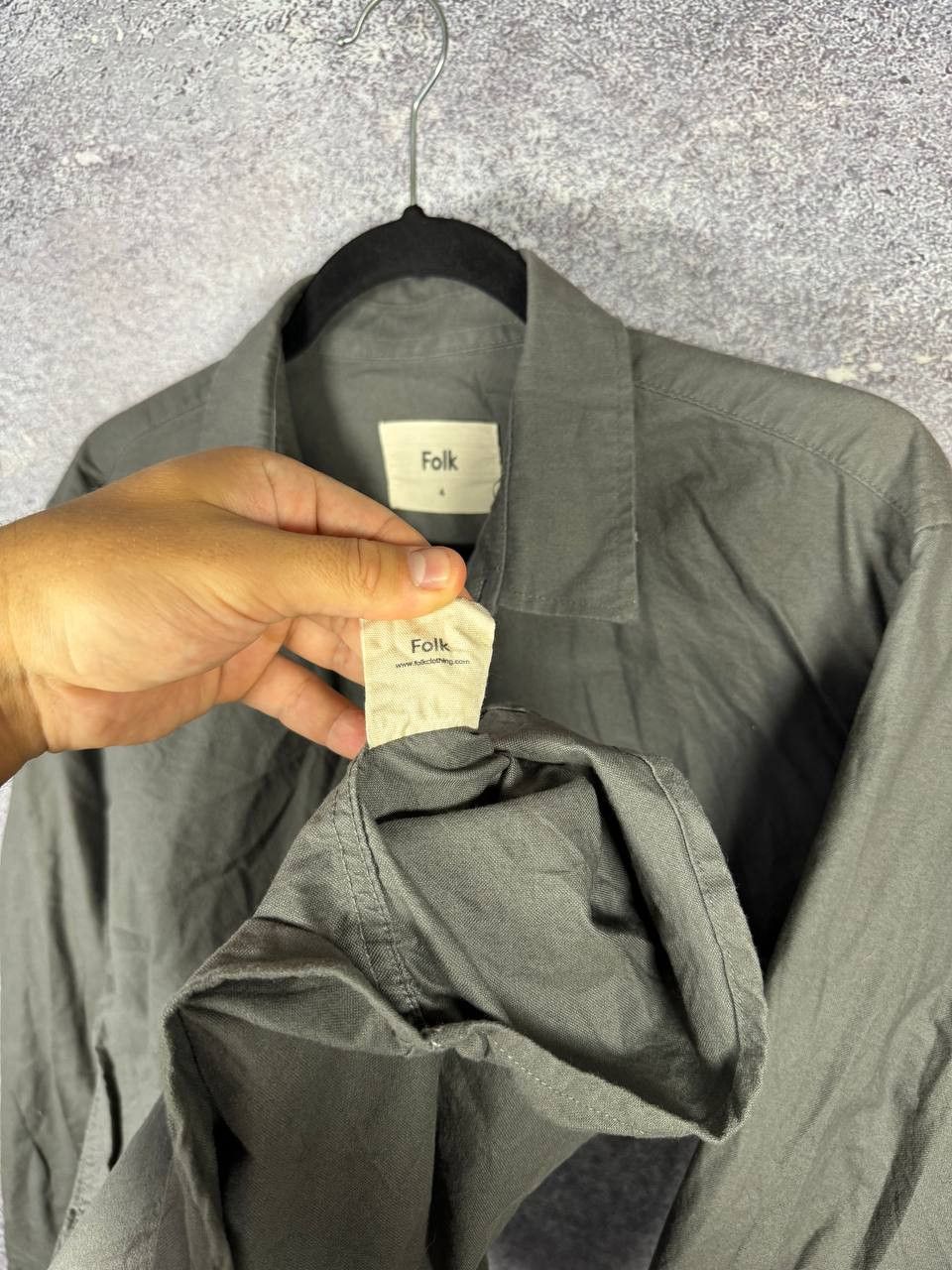 Folk Folk 4 Gray Shirt Men's Button Up Large Size US L / EU 52-54 / 3 - 8 Thumbnail