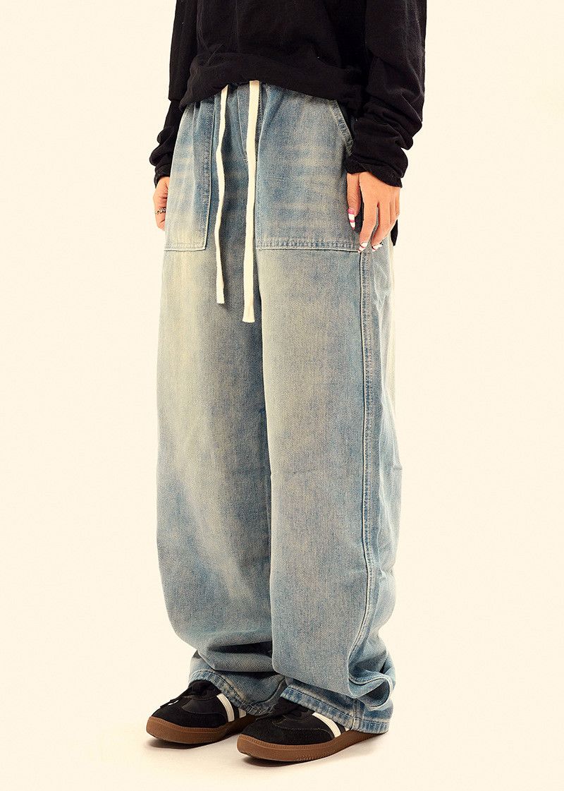Vintage Men's high street style distressed retro loose washed jeans Size US 32 / EU 48 - 3 Thumbnail