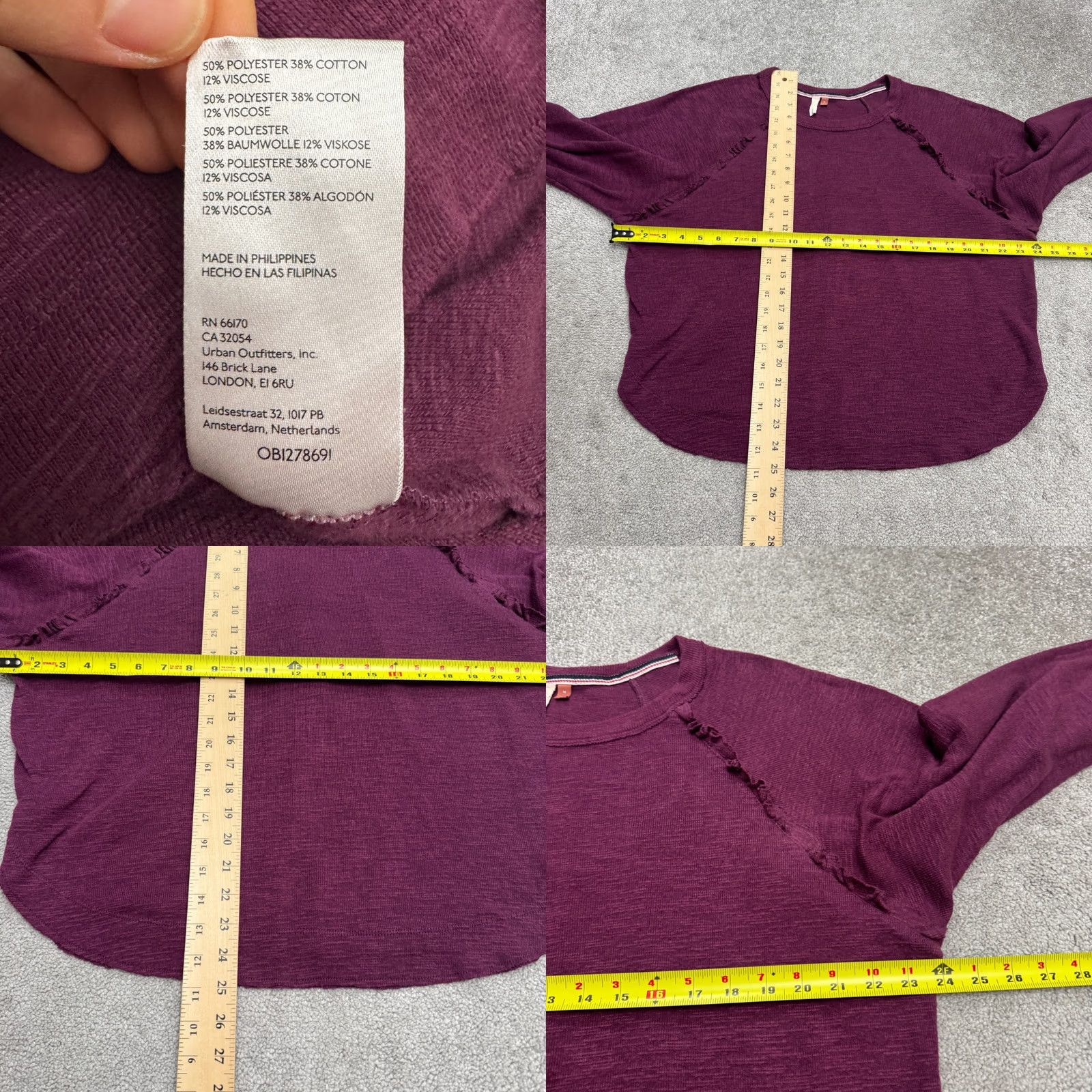 Anthropologie Anthropologie Pullover Knit Sweater Top Womens M Purple Crew Neck Raglan Sleeve Slub Knit All Seasons Relaxed Fit Vintage: No Size M / US 6-8 / IT 42-44 - 8 Thumbnail