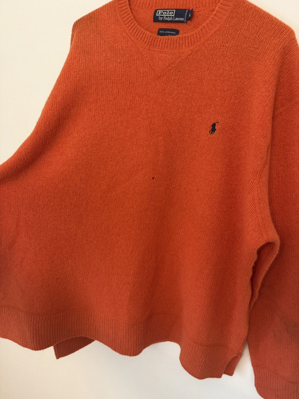 Polo Ralph Lauren Vtg 1990s Polo Ralph Lauren 100% Lambswool Knit Sweater Size US L / EU 52-54 / 3 - 4 Thumbnail