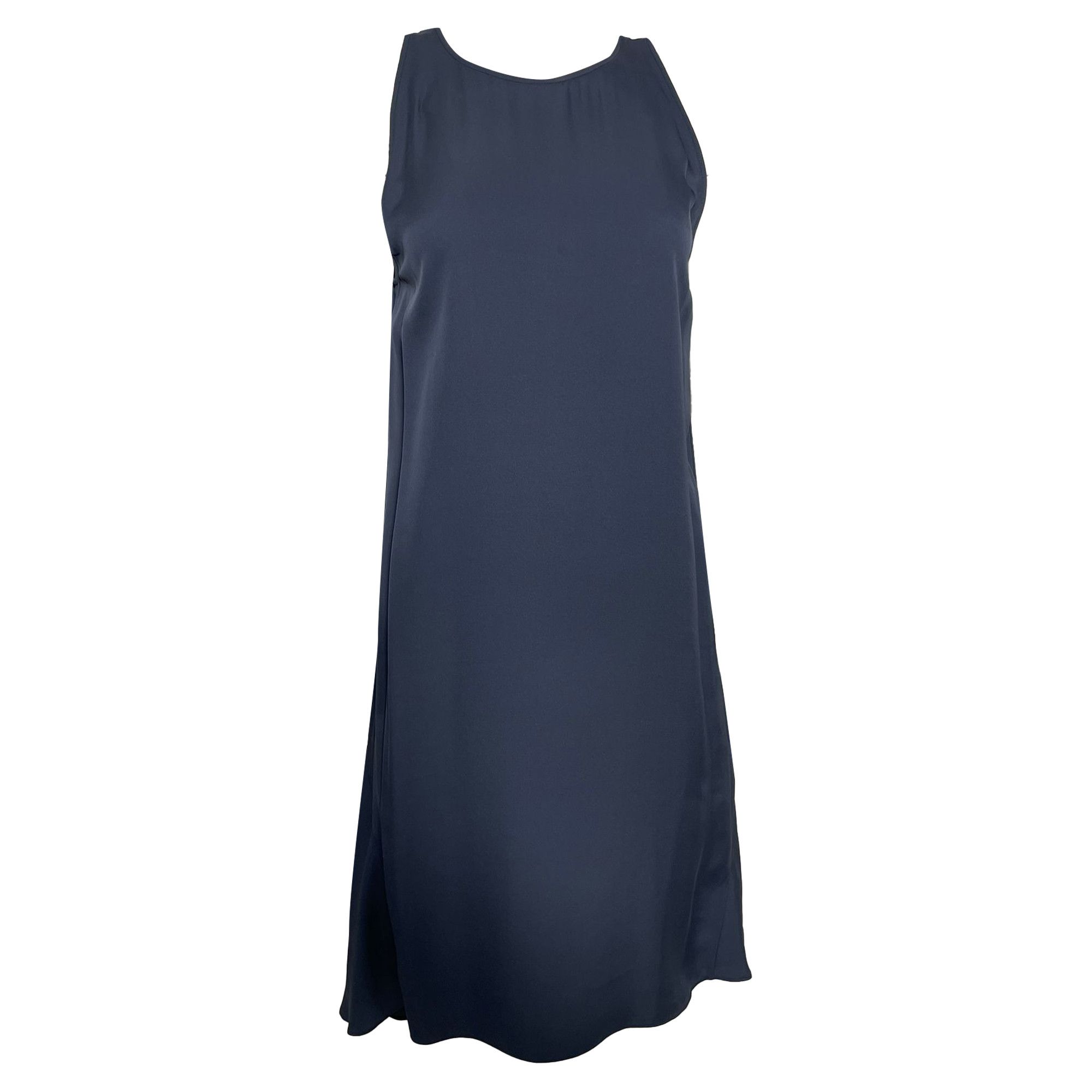 Theory Theory Long Back Sleeveless Midi Dress in Navy Blue Silk Size XS / US 0-2 / IT 36-38 - 1 Thumbnail