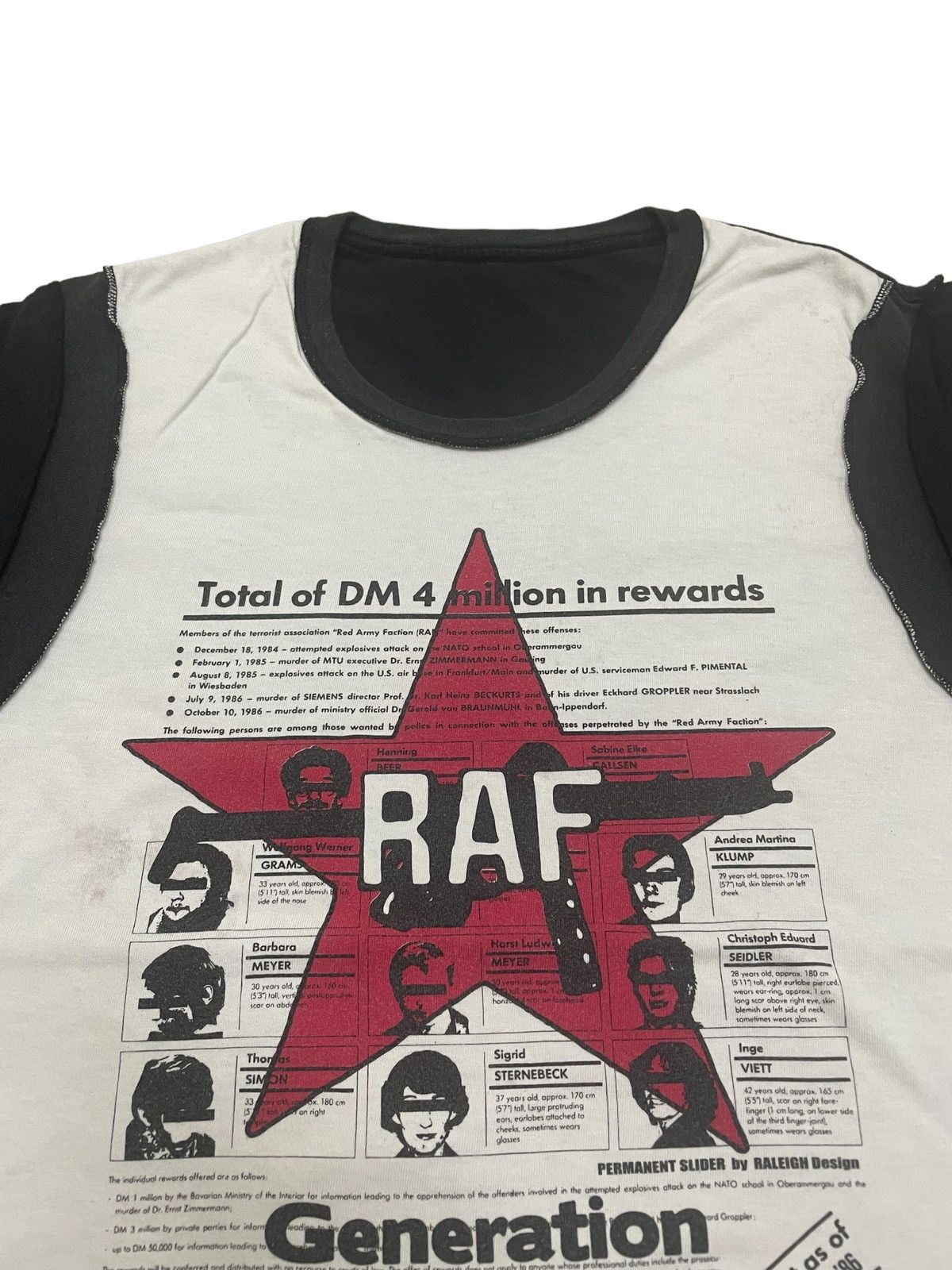 Vintage Vintage GENERATION TERRORISTS RAF REVERSIBLE T-SHIRT Size US M / EU 48-50 / 2 - 3 Thumbnail