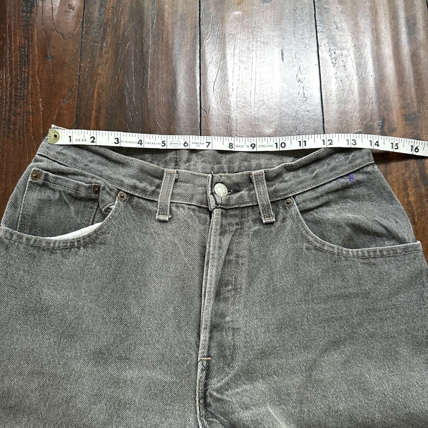 Levi's VTG Levi's 501 Jeans 27x30 Button Fly Grey Wash Straight Mens 90s Vintage USA Tag XX Act Faded Size US 27 - 6 Thumbnail