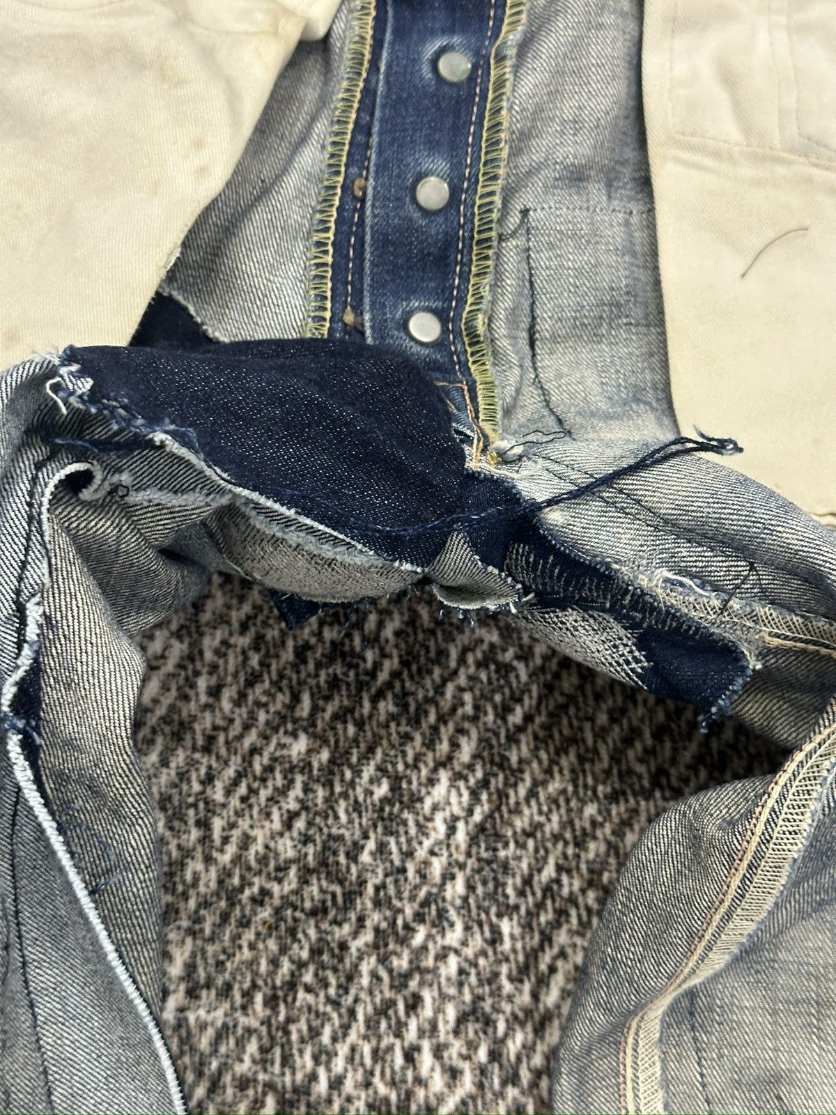 Levi's × Levi's Vintage Clothing Vintage Levis Redline Selvedge Custom Repaired Sashiko Boro Size US 30 / EU 46 - 17 Thumbnail