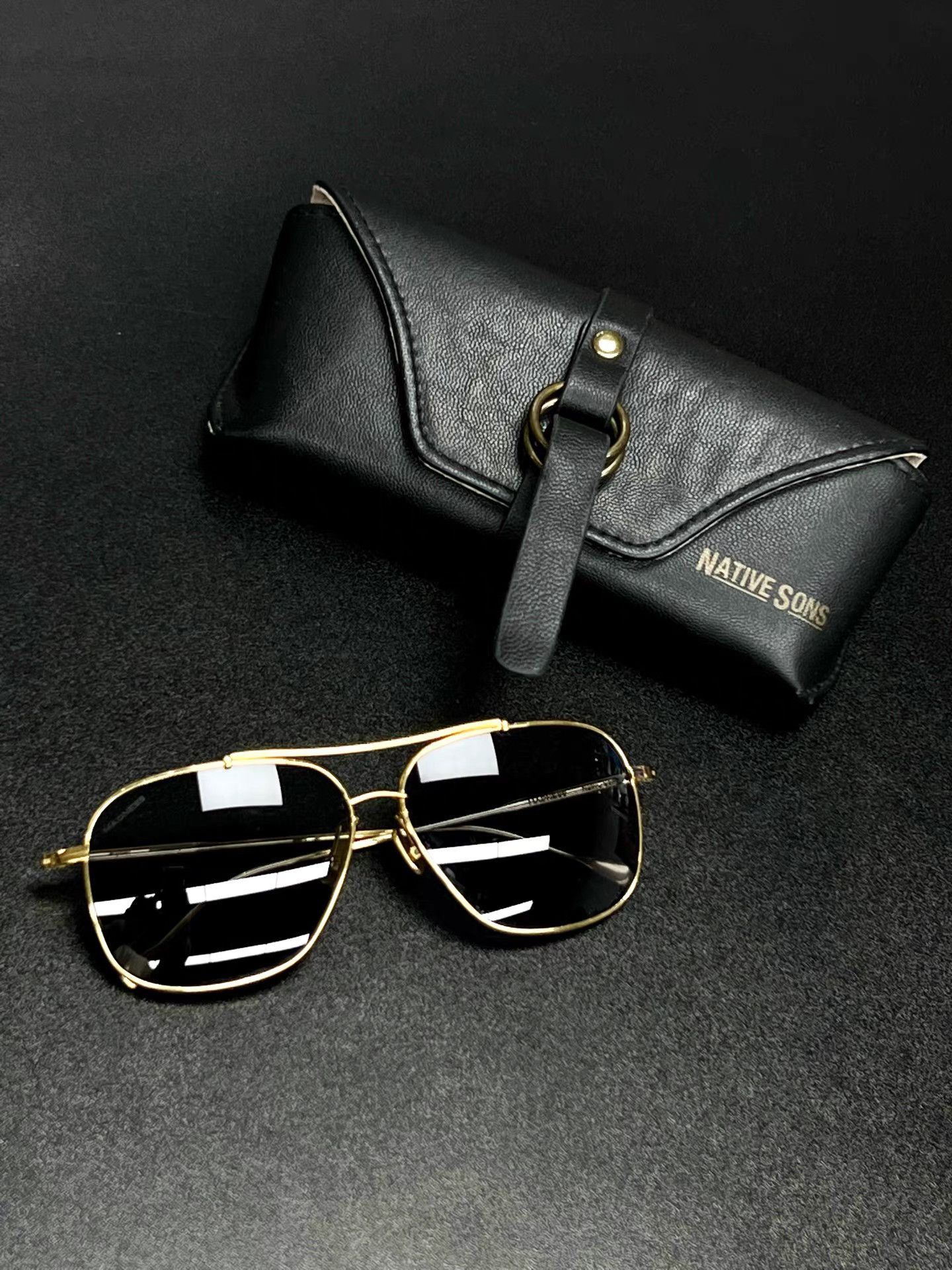 Madness Gold Frame Square Sunglasses Size ONE SIZE - 1 Thumbnail